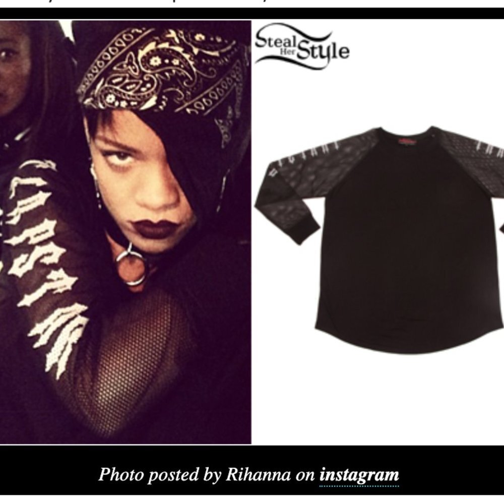 TRAPSTAR rare L/S BLACK MESH net tshirt top Rihanna streetwear women SM vintage